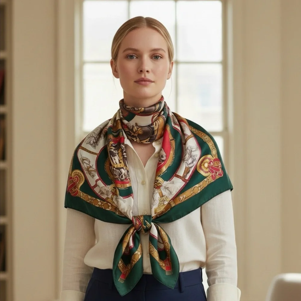 HERMES Carre90 CHEVAUX DE TRAIT Silk Scarf 😍🐴🐎🔥 - Picture 7 of 16